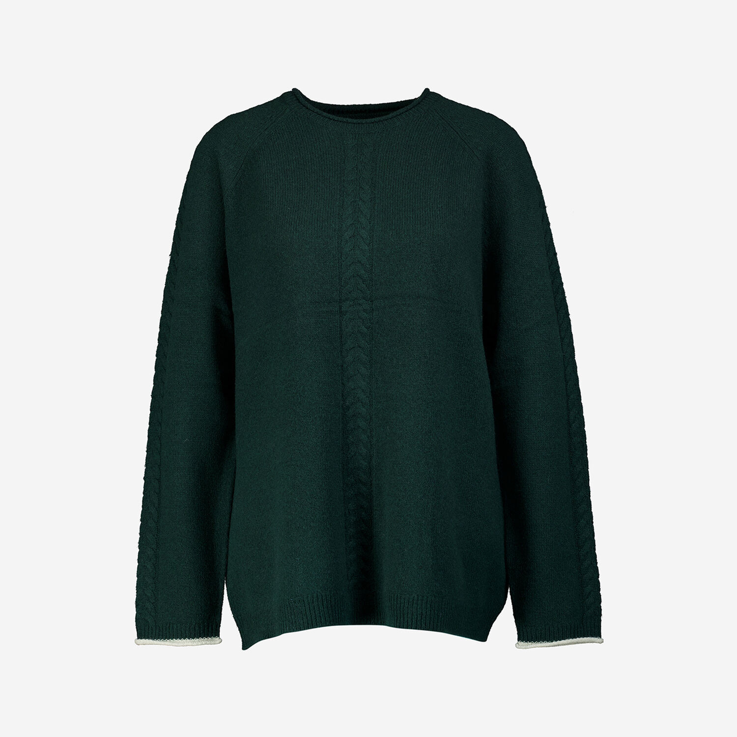 Forest Green Cable Knit Wool Blend Jumper | TK Maxx