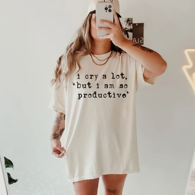I Cry Alot but Im so Productive Shirt TTPD Tshirt Comfort Colors Alls Fair in Love and Poetry Tre... | Etsy (US)