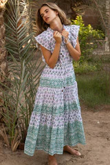 Cinched Flirty Midi- Bloom Lilac | Oliphant Design