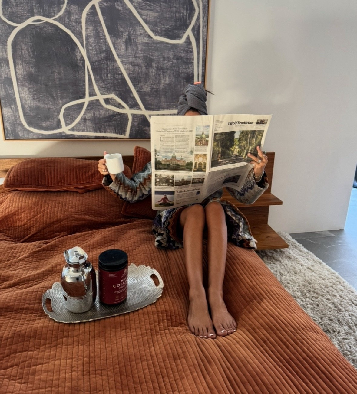 Bedroom and painting deets! 
Minted 
Quince
Linen sheets 
Velvet bed 