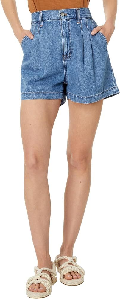 Madewell Women's Denim Harlowith Pleated Shorts with Waist Tabs | Amazon (US)