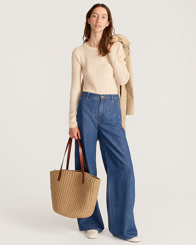 Woven straw market tote | J. Crew US