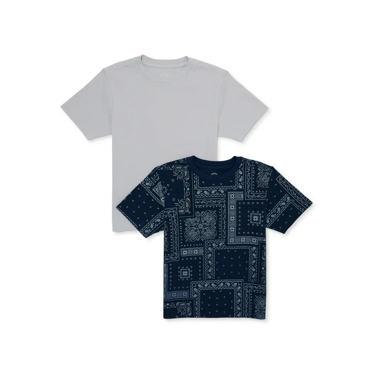 Wonder Nation Boys Short Sleeve Printed and Solid T-Shirt, 2-Pack, Sizes 4-18 | Walmart (US)