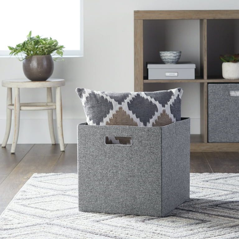 Better Homes & Gardens 12.75" Fabric Cube Storage Bin, Gray - Walmart.com | Walmart (US)