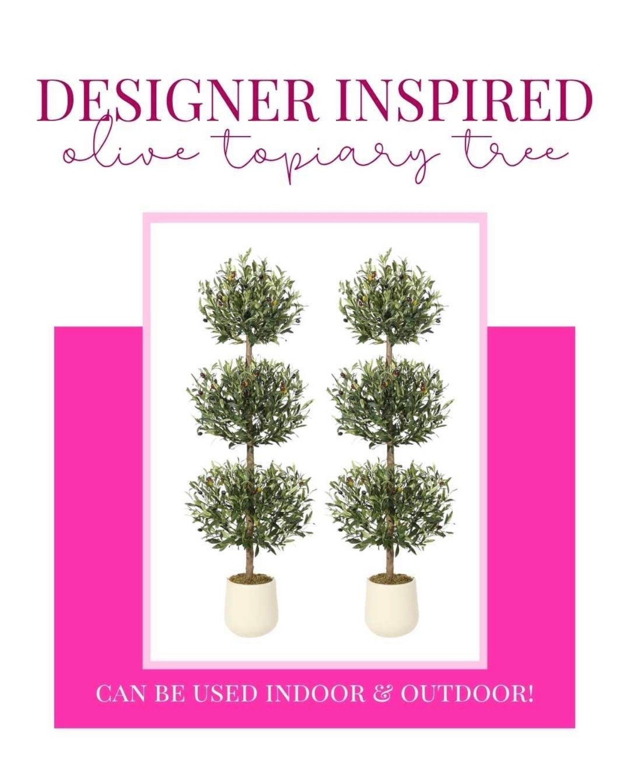 These topiary trees come in a few sizes and styles, the perfect addition for indoor or outdoor decor! 

faux plants, porch style, patio style, olive tree, topiary, tiered plants, home decor, affordable style  

 #LTKHome #LTKSaleAlert

#LTKSaleAlert #LTKHome #LTKSeasonal