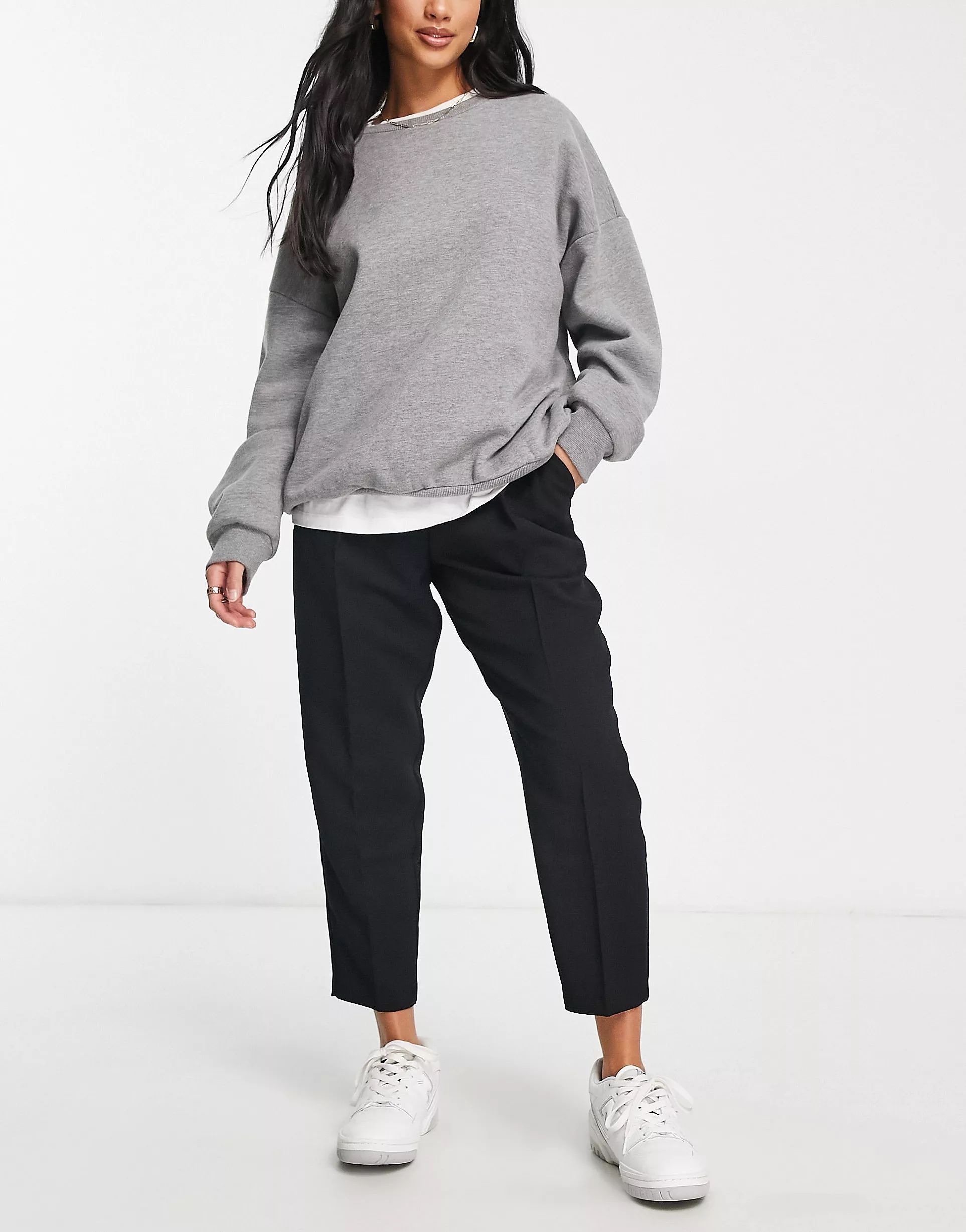 ASOS DESIGN Petite smart tapered pants in black | ASOS (Global)