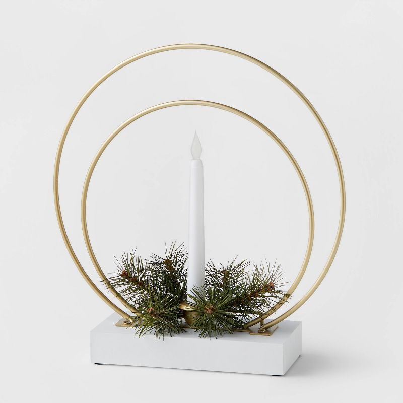 12" Battery Operated Lit Candle Tabletop Hoop with Flicker LED Candle - Wondershop™ | Target