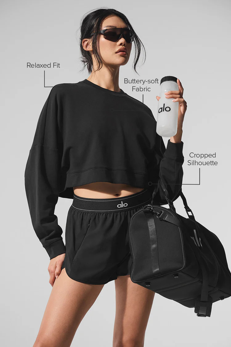 Cropped Sway Crew Neck Pullover | Alo Yoga (US)