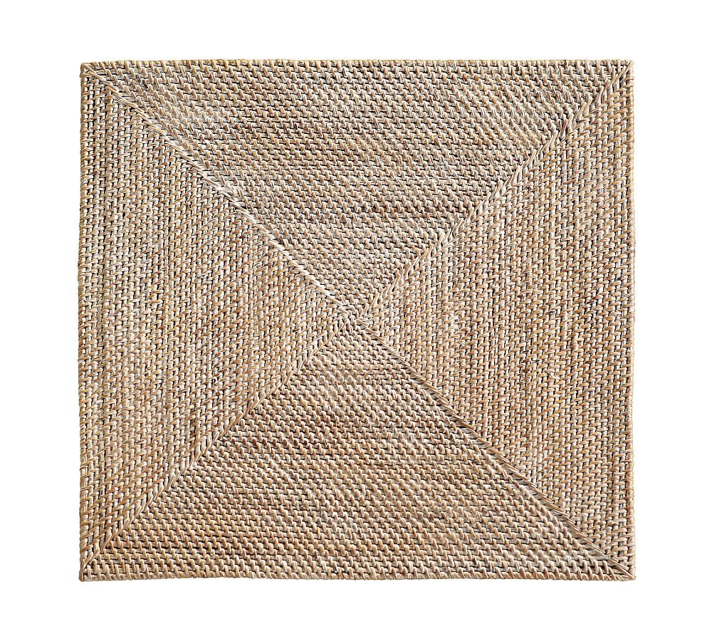 Tava Handwoven Rattan Square Placemat | Pottery Barn (US)