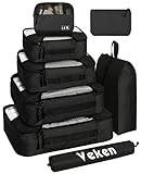 8 Set of Various Colored Packing Cubes for Travel in 4 Sizes (Extra Large, Large, Medium, Small), Ve | Amazon (US)