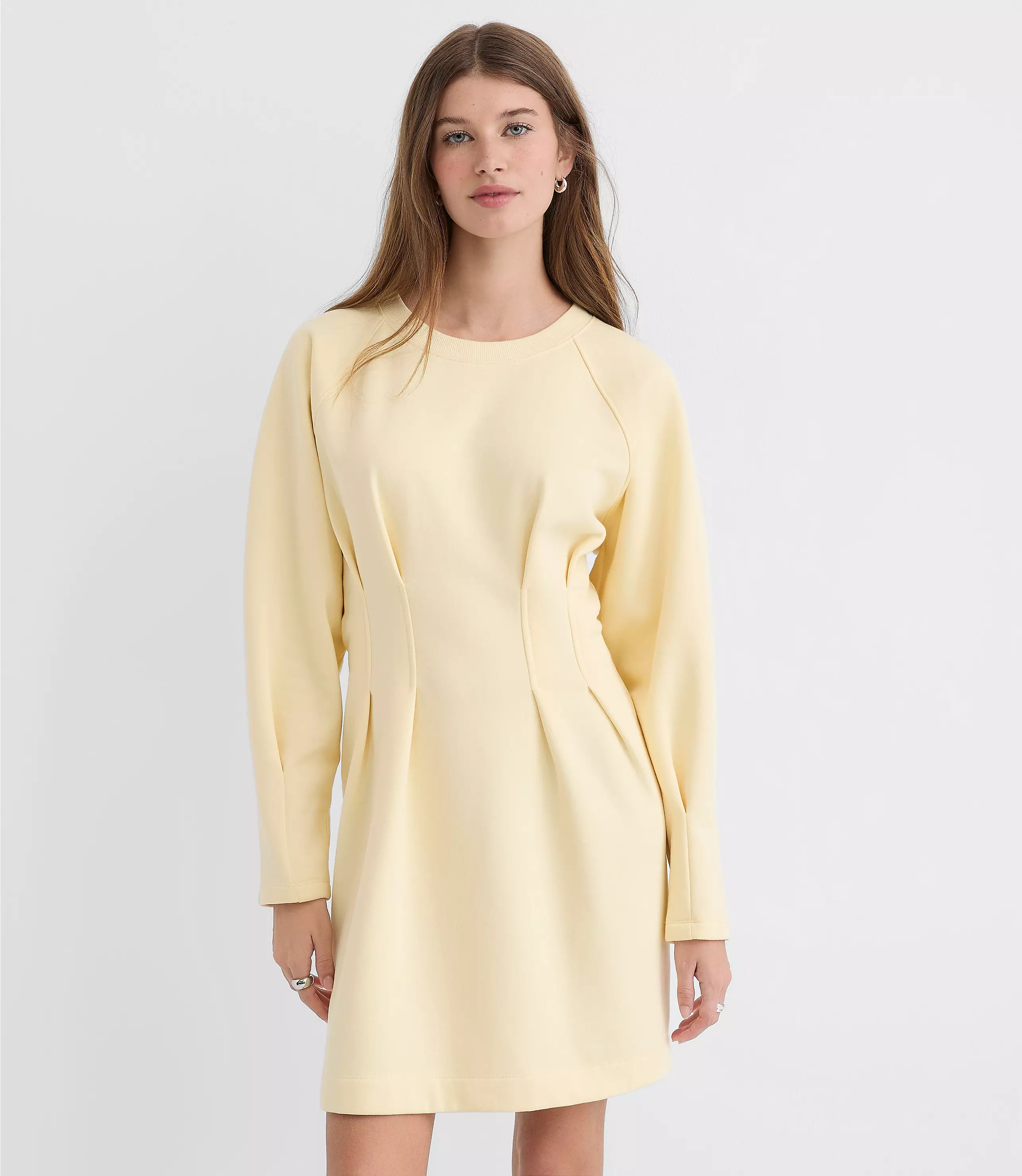 Pleated Terry Mini Dress | LOFT