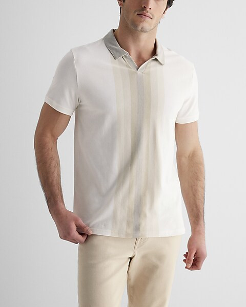 Striped Luxe Pique Polo | Express
