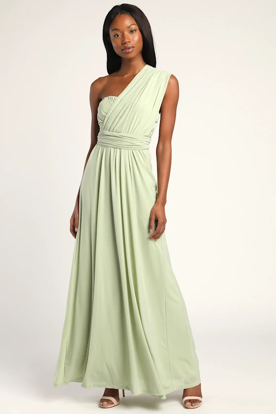 Start Your Romance Sage Green Strapless Convertible Maxi Dress | Lulus (US)