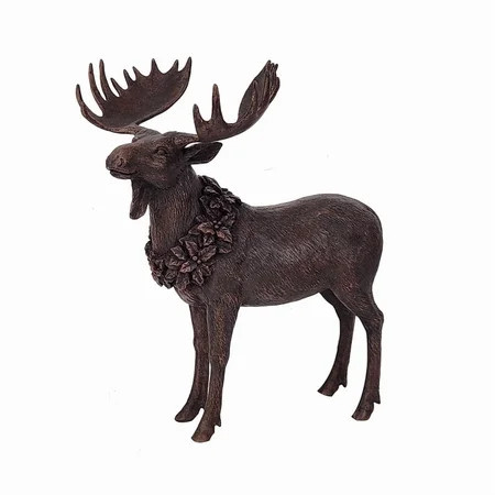 Resin Standing Moose Christmas Decoration, Brown, 13.5", by Holiday Time | Walmart (US)