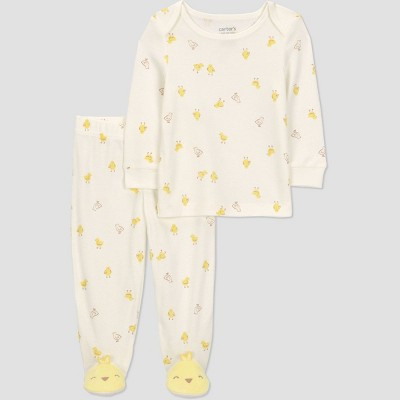Carter's Just One you® Baby 2pc Easter Chicks Footed Set - Ivory/Yellow 3M | Target