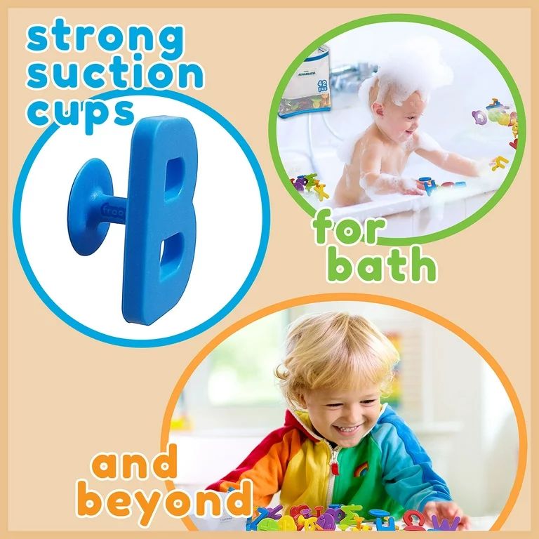 ALPHABATH 42pc Alphabet Letters Numbers Suction Bath Toys Montessori Sensory Preschool Daycare Sp... | Walmart (US)