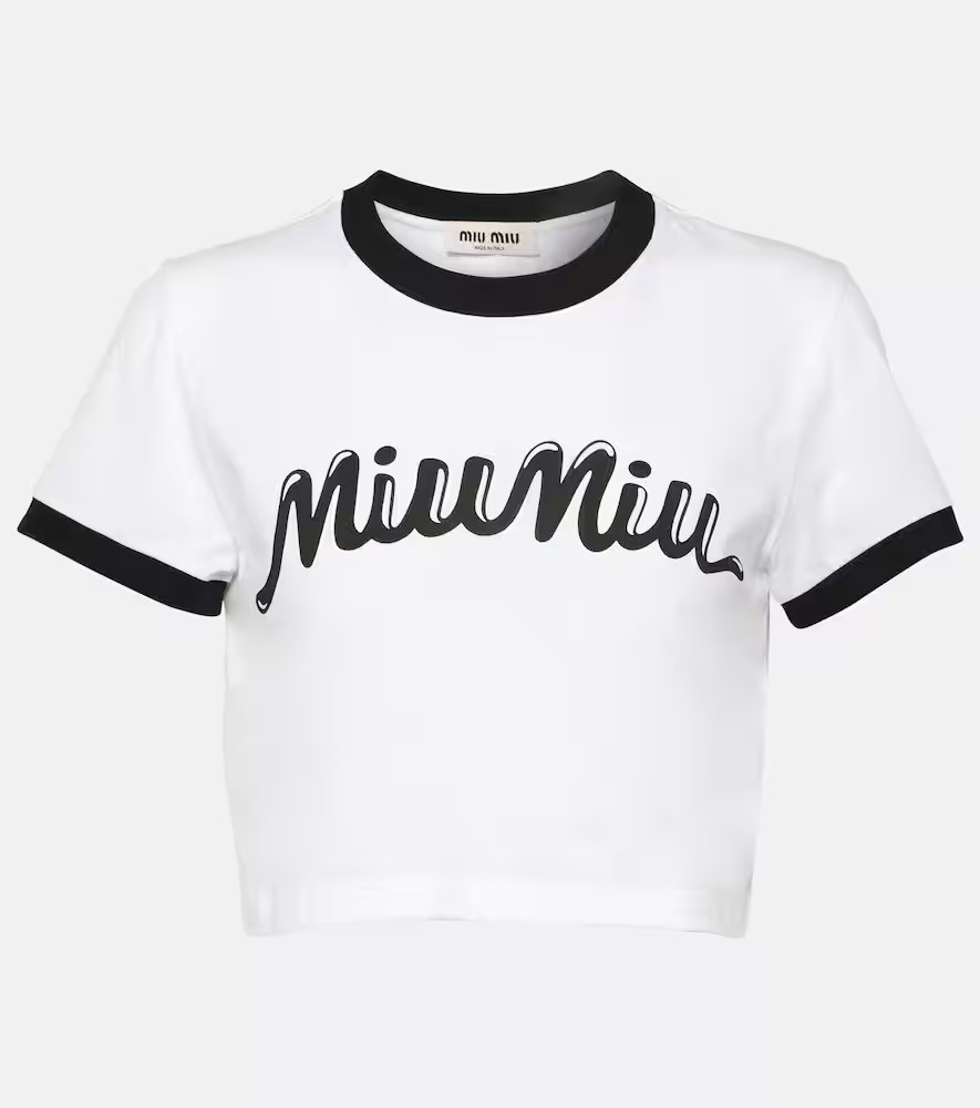 Miu Miu Striped cropped cotton cardigan | Mytheresa (UK)