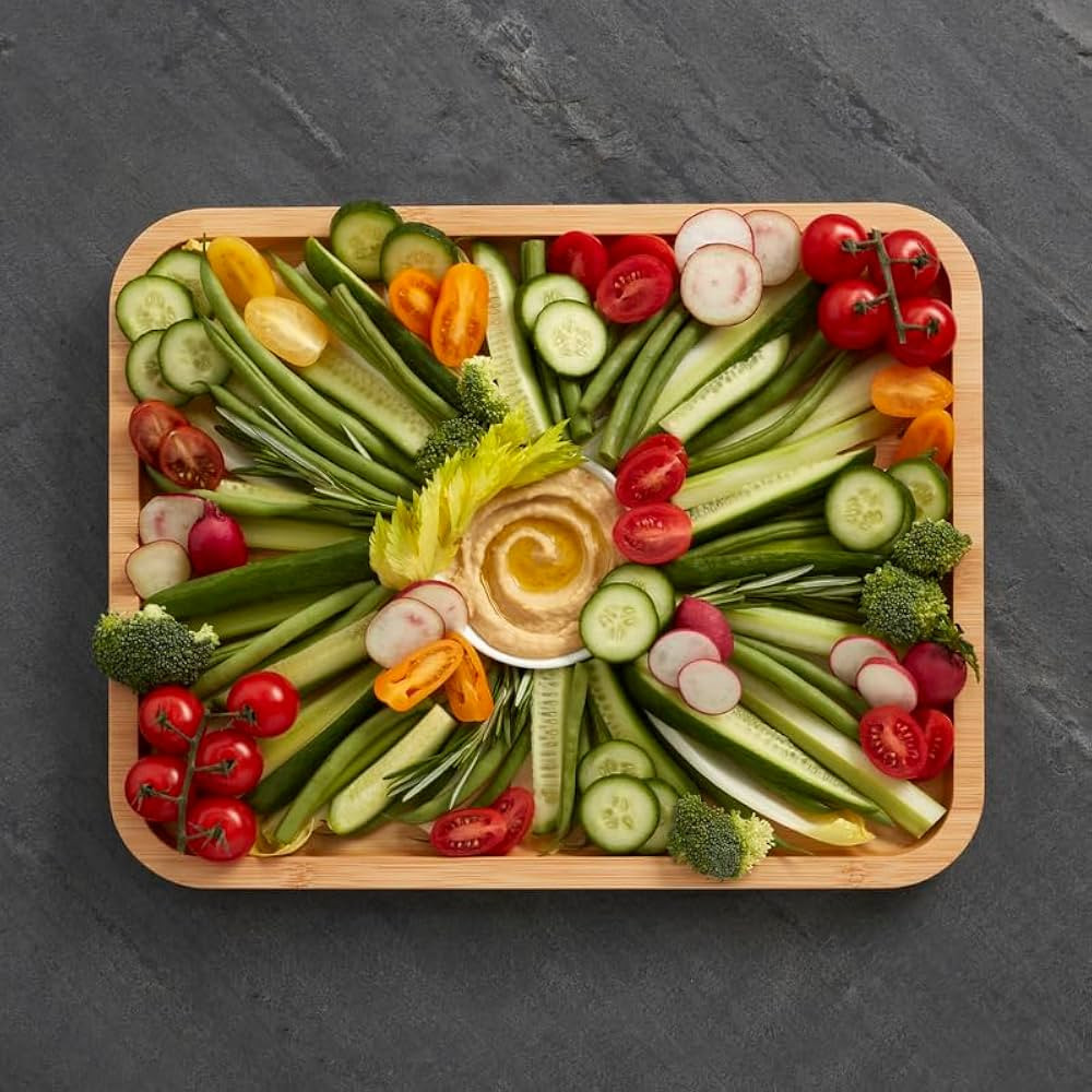 FARBERWARE Build-A-Board Bamboo Cutting Board with Built-in Compartments, Clear Locking Lid & Nav... | Amazon (US)