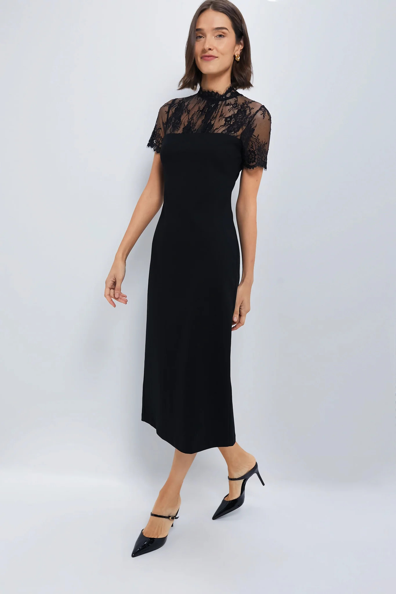Black Lace Agatha Midi Dress | Tuckernuck (US)