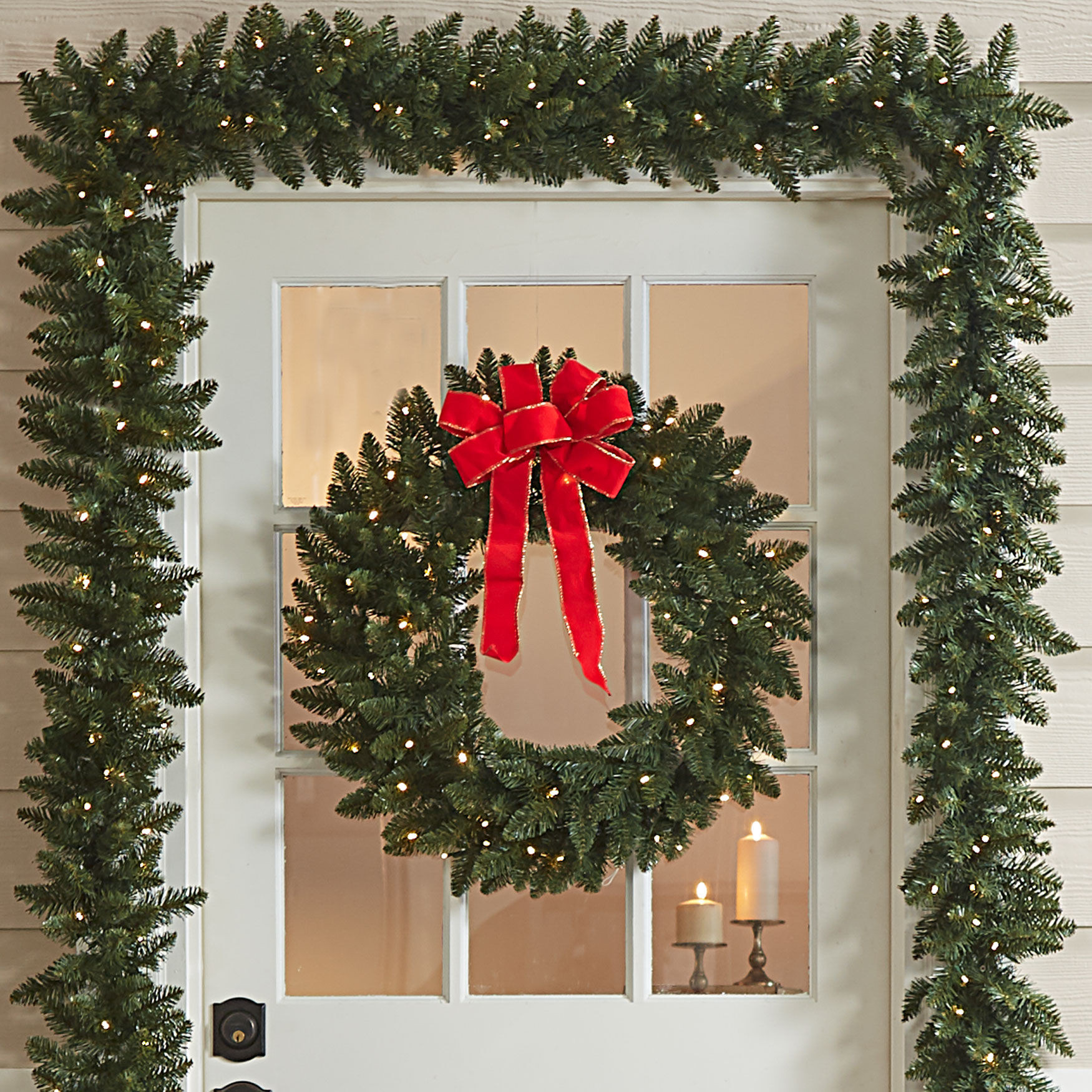 Brylanehome Christmas Pre-Lit Arrow Tip Wreath, Green - Walmart.com | Walmart (US)