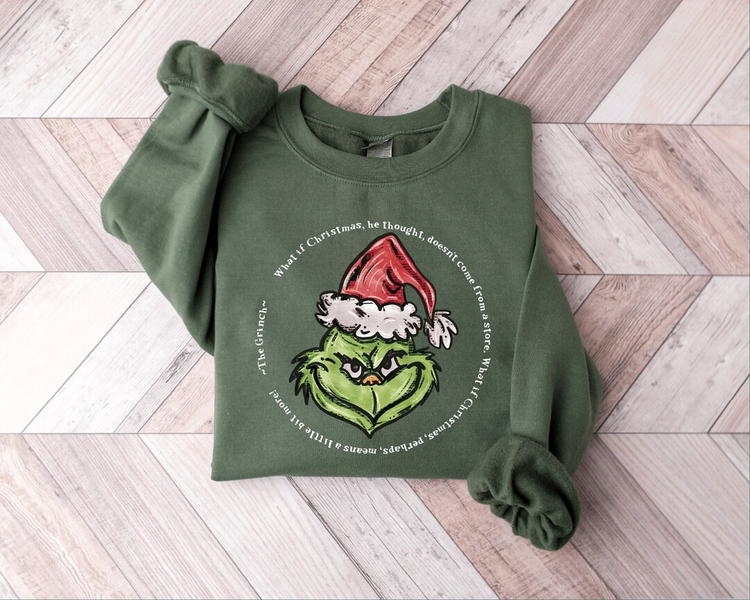 Grinch Christmas Sweatshirt Grinch Sweatshirt Christmas - Etsy | Etsy (US)
