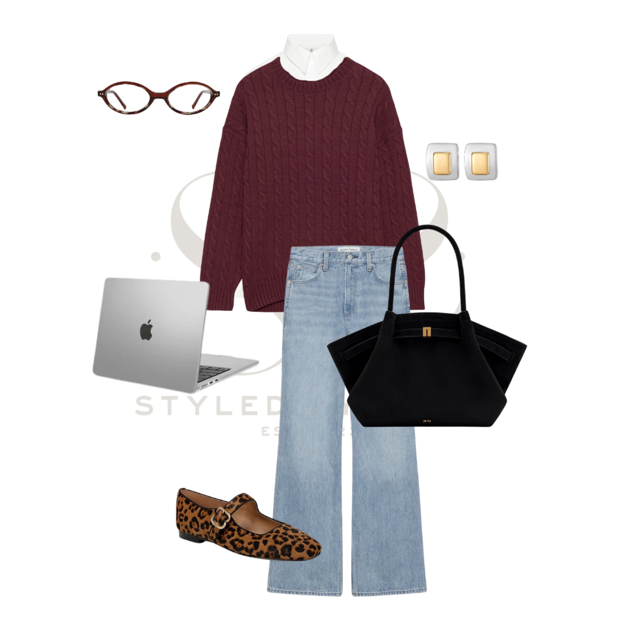 Aritzia Capsule Wardrobe; capsule wardrobe style; white button up, grey mini skirt, black blazer, loafers, suede bag, layered outfit, burgundy sweater 

#LTKsalealert #LTKSeasonal #LTKstyletip