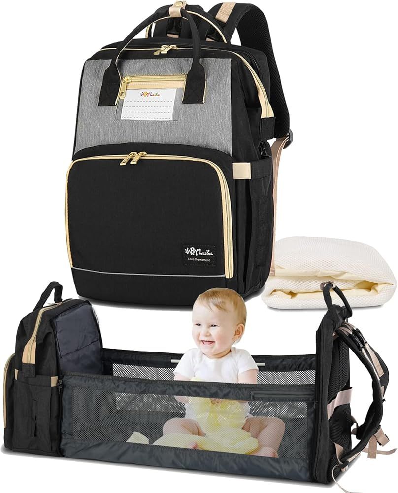 HappyLuoka 3 in 1 Diaper Bag Backpack with Changing Station, Multifunction Baby Bag with Portable Ch | Amazon (US)