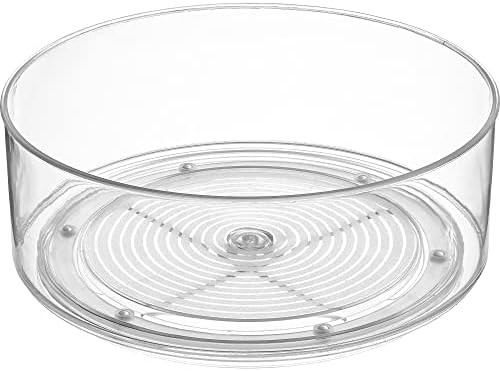Home Intuition Round Plastic Clear Lazy Susan Turntable Food Storage Container for Kitchen (9" Ro... | Amazon (US)
