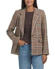 RACHEL ZOE
Plaid Blazer
$39.99  Compare At $52 
help
You’re saving $12! help
Color:Brown Combo

Size: Size Chart
XS
S
M
L


 
Free shipping on orders of $89+ Use code SHIP89 >
Returns are free in store and easy by mail.
Exclusions apply.>  
Product Details click to collapse contents

Padded shoulders, plaid pattern, button cuffs, 2 front pockets
Hits at hip
Mid weight, polyester lining
Notch collar, button front closure
Polyester/acrylic/wool/other fibers
Imported
Dry clean
Style #:1001076906
Shop Related Categories
WOOL & WOOL BLENDS  SHOPS  WINTER SHOP  COATS & JACKETS  WOMEN  BLAZERS  CLOTHING
These Finds Are So You
Add this product to your favorites

NANETTE NANETTE LEPORE
original price:39.99
Compare At compare at price: $78.00
Add this product to your favorites

ELLEN TRACY
original price:39.99
Compare At compare at price: $78.00
Add this product to your favorites

JEWEL BY BADGLEY MISCHKA
original price:39.99
Compare At compare at price: $60.00
Add this product to your favorites

GRETCHEN SCOTT
original price:39.99
Compare At compare at price: $55.00
Add this product to your favorites

GRETCHEN SCOTT
original price:39.99
Compare At compare at price: $55.00
Add this product to your favorites

ASTR
original price:39.99
Compare At compare at price: $76.00
Add this product to your favorites

BLUE REVIVAL
original price:39.99
Compare At compare at price: $52.00
Add this product to your favorites

NANETTE BY NANETTE LEPORE
original price:39.99
Compare At compare at price: $78.00
Add this product to your favorites

VENTI
original price:39.99
Compare At compare at price: $52.00
Add this product to your favorites

VENTI
original price:39.99
Compare At compare at price: $50.00
Add this product to your favorites

KENNETH COLE
original price:39.99
Compare At compare at price: $78.00
Add this product to your favorites

MARLED
original price:39.99
Compare At compare at price: $64.00
Frequently Bought Together
Add this product to your favorites

PENDLETON
original price:39.99
Compare At compare at price: $120.00
Add this product to your favorites

ARA
original price:59.99
Compare At compare at price: $105.00
Add this product to your favorites

REVEAL DESIGNER
original price:24.99
Compare At compare at price: $35.00
Add this product to your favorites

HEDGREN
original price:89.99
Compare At compare at price: $130.00
Add this product to your favorites

ELLE
original price:39.99
Compare At compare at price: $60.00
Add this product to your favorites

REVEAL DESIGNER
sale price:10.00
Compare At compare at price: $22.00
Add this product to your favorites

ROBERT GRAHAM
original price:79.99
Compare At compare at price: $160.00
Add this product to your favorites

SAVE THE DUCK
original price:109.99
Compare At compare at price: $220.00
Add this product to your favorites

REVEAL DESIGNER
original price:24.99
Compare At compare at price: $40.00
Add this product to your favorites

ROBERT BARAKETT
original price:39.99
Compare At compare at price: $80.00
Add this product to your favorites

PUMA
original price:14.99
Compare At compare at price: $25.00
Add this product to your favorites

AZALEA WANG
sale price:40.00
Compare At compare at price: $80.00
 | TJ Maxx