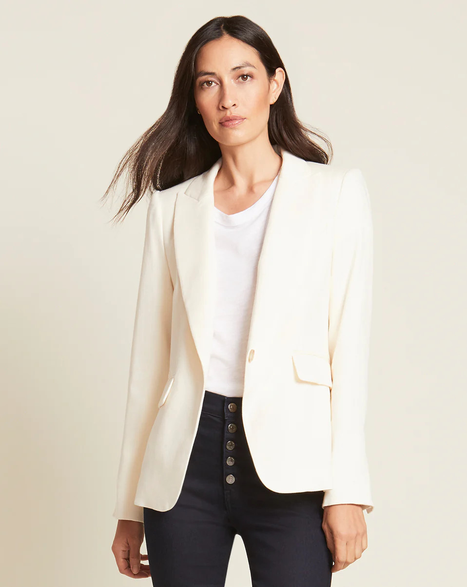 Cutaway Linen Dickey Jacket | Veronica Beard