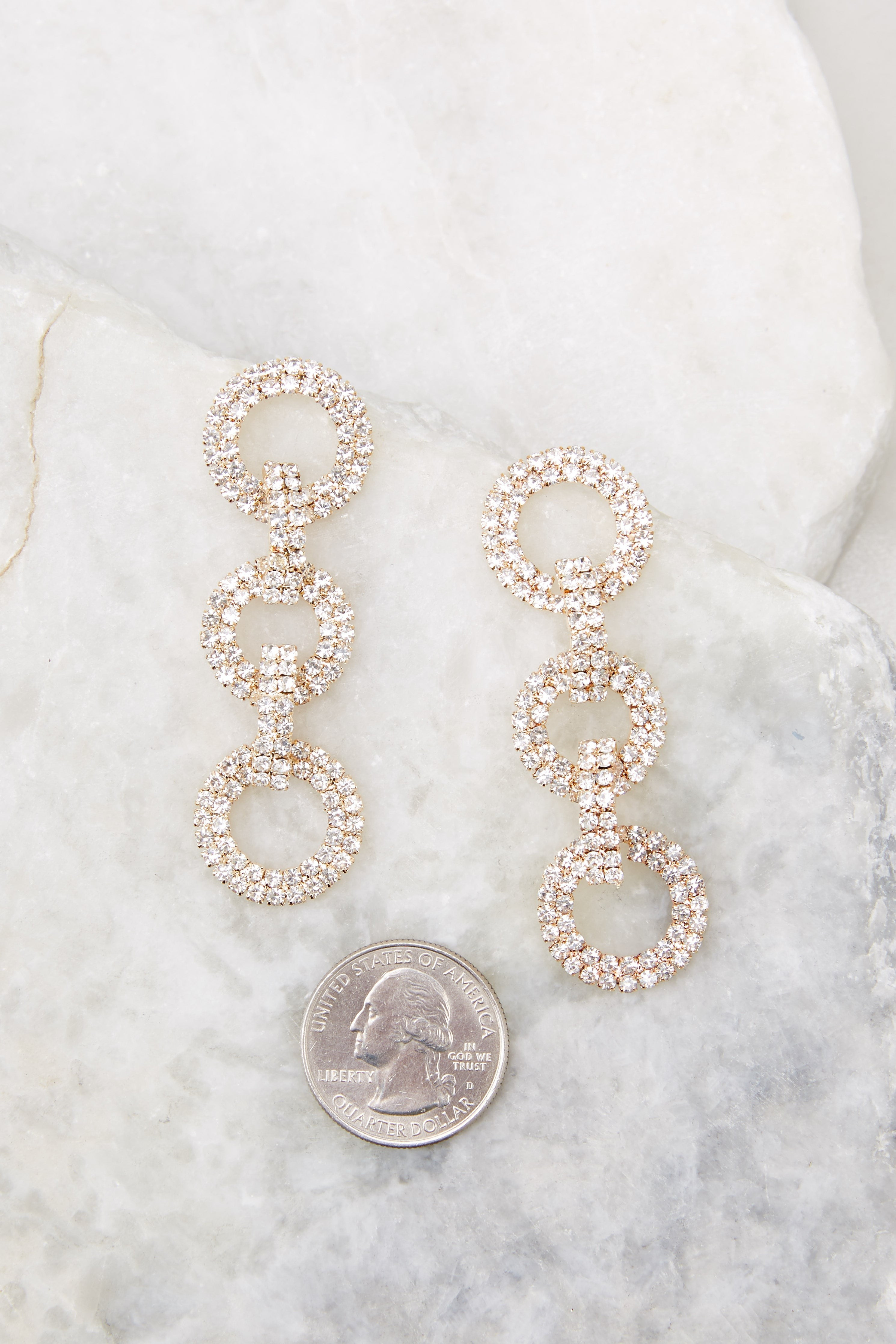 Hollywood Moments Gold Earrings | Red Dress 