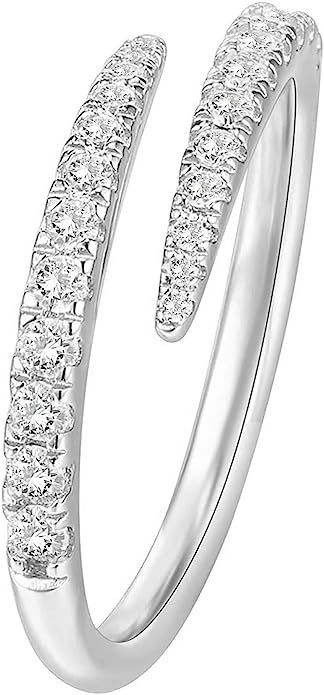 PAVOI 14K Gold Plated Cubic Zirconia Open Twist Eternity Band for Women | Amazon (US)