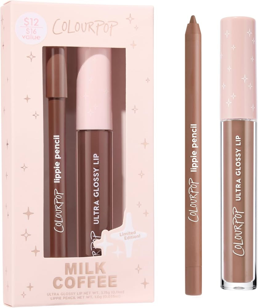 ColourPop Milk Coffee Lip Kit - High-Pigment, Long-Lasting & Sharpenable Lip Liner and Lip Gloss ... | Amazon (US)
