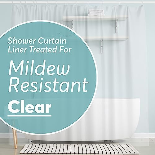 BigFoot Clear Shower Curtain - 72x72 Odorless Plastic with Magnets, Washable Long Bathroom Curtai... | Amazon (US)