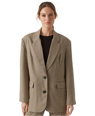 Women's Oversized Check Blazer | Macy's
