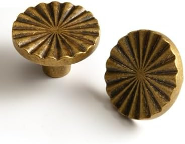 Antique Brass Cabinet Knobs Classic Vintage Flat Drawer Pulls Zinc Alloy Drawer Knobs Stylish Des... | Amazon (US)