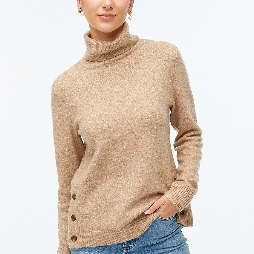 Button turtleneck in extra-soft yarn | J.Crew Factory