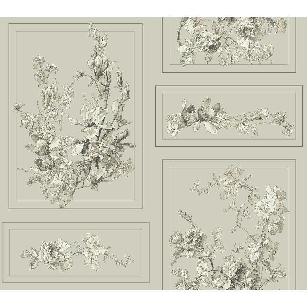 Magnolia Home by Joanna Gaines The Magnolia Spray and Stick Wallpaper, Brown and Gray | The Home Depot