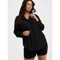 Lizzie Button-Up Long Sleeve Shirt in Black | Torrid (US & Canada)