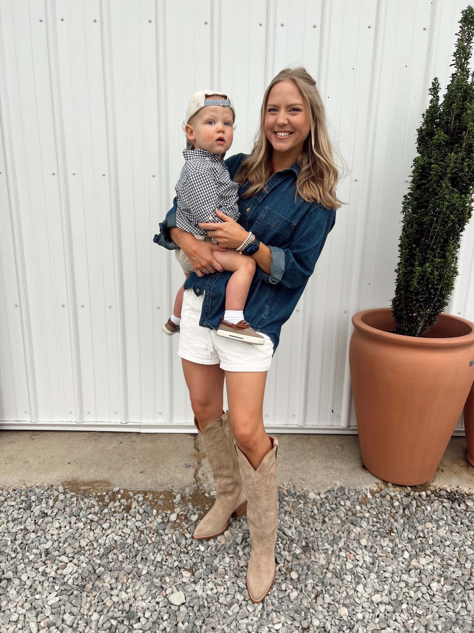 Boy mom outfit 
Toddler boy outfit 
Denim shirt 
Linen shirts 
Tecovas 
Cowboy boots outfit 
Spring fashion 
Spring outfit 
Easy mom outfit 
Mommy and me outfit 
Mom going out outfit 
Trendy mom outfit 

#LTKBaby #LTKMothersDay #LTKmomlife