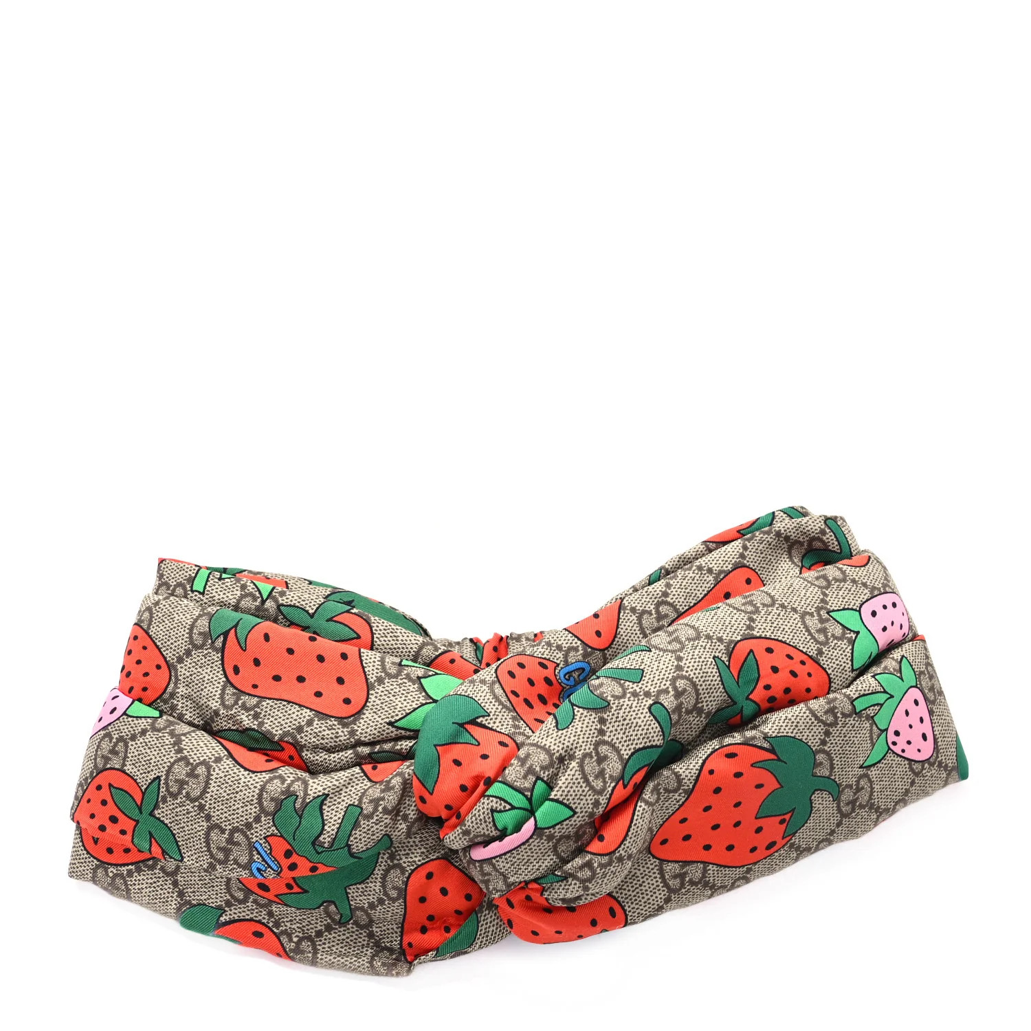 Silk Monogram Strawberry Print Headband M | FASHIONPHILE (US)