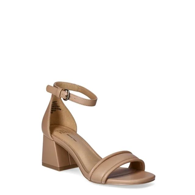 Time and Tru Women's Block Heel Sandals, Sizes 6.5-12, Wide Width - Walmart.com | Walmart (US)