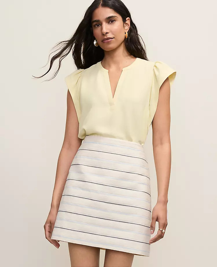 Petite Flutter Sleeve Top | Ann Taylor