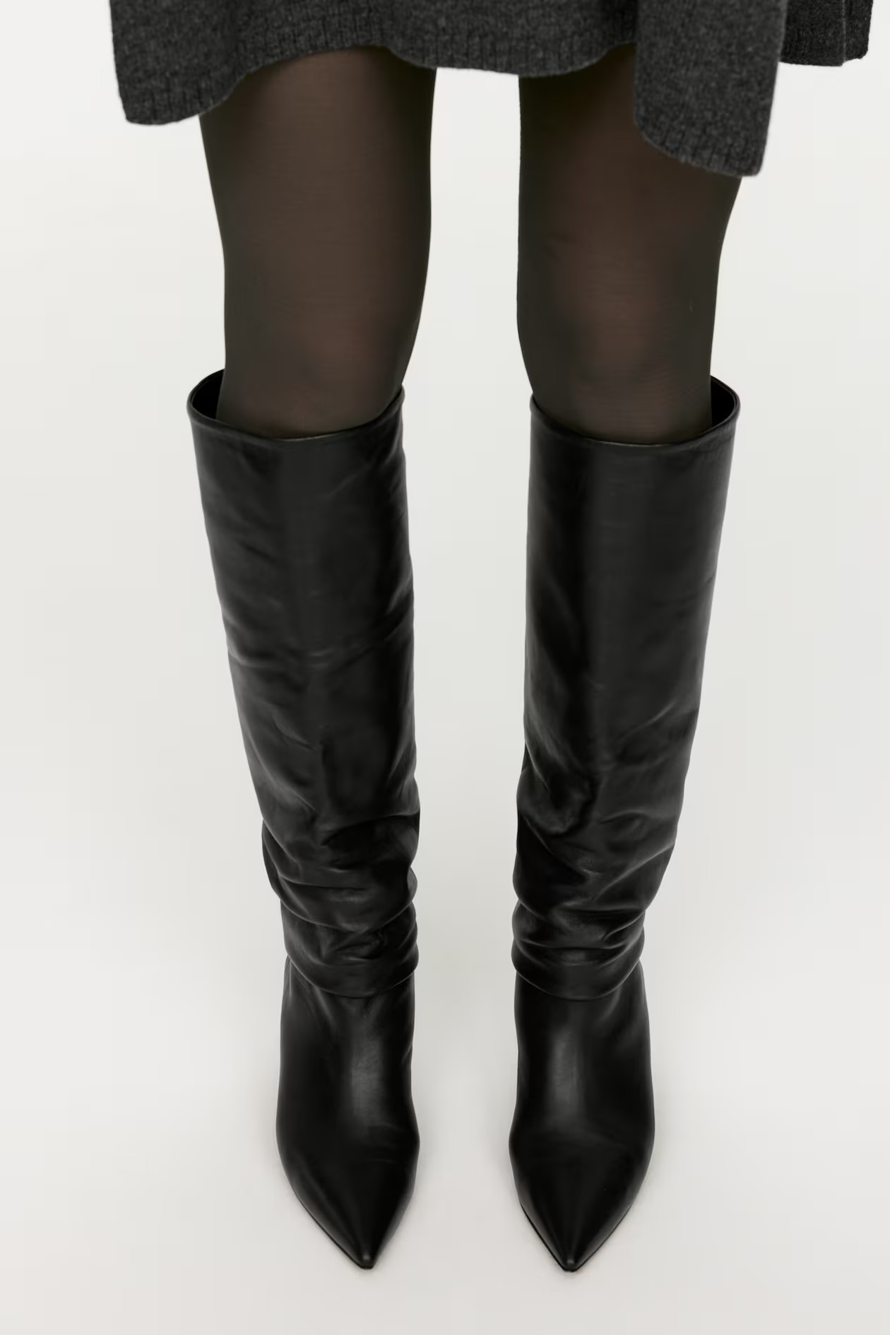 Slouchy Leather Boots | H&M (UK, MY, IN, SG, PH, TW, HK)