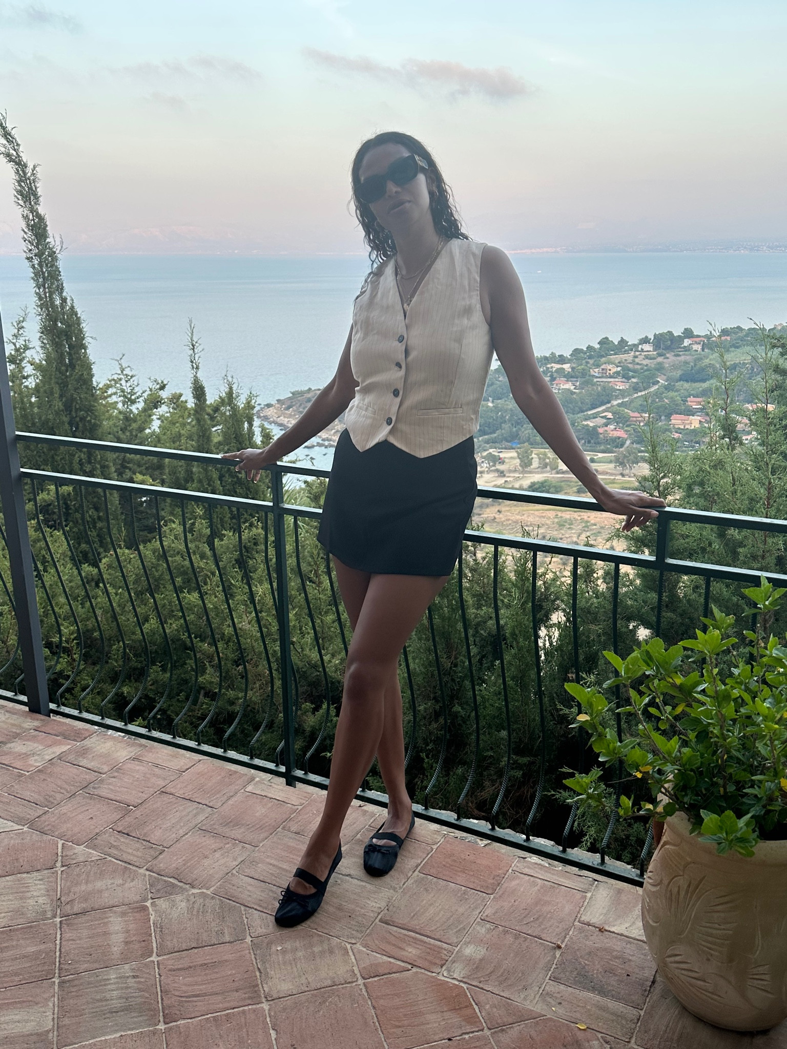 Tailored, waistcoat, mini skirt, ballet pumps, holiday look, lbd, 

#LTKHoliday #LTKfindsunder100 #LTKshoecrush