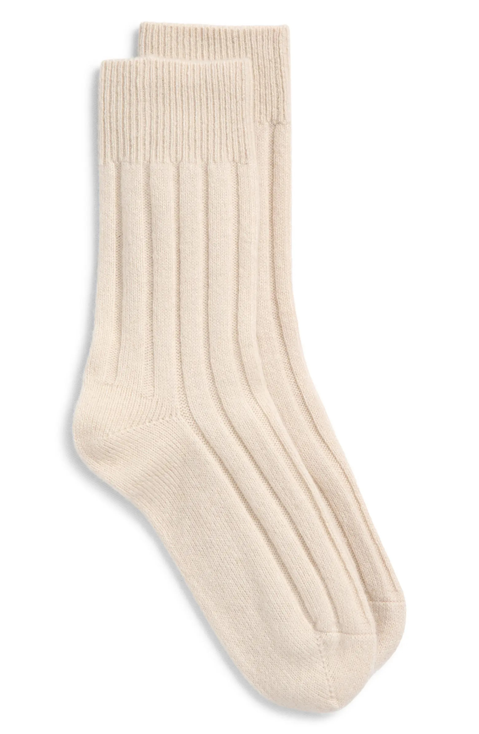 Rib Cashmere Blend Crew Socks | Nordstrom