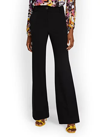 NY & Co Women's High-Waisted Flare Pants Black Size Medium Spandex/Polyester | New York & Company
