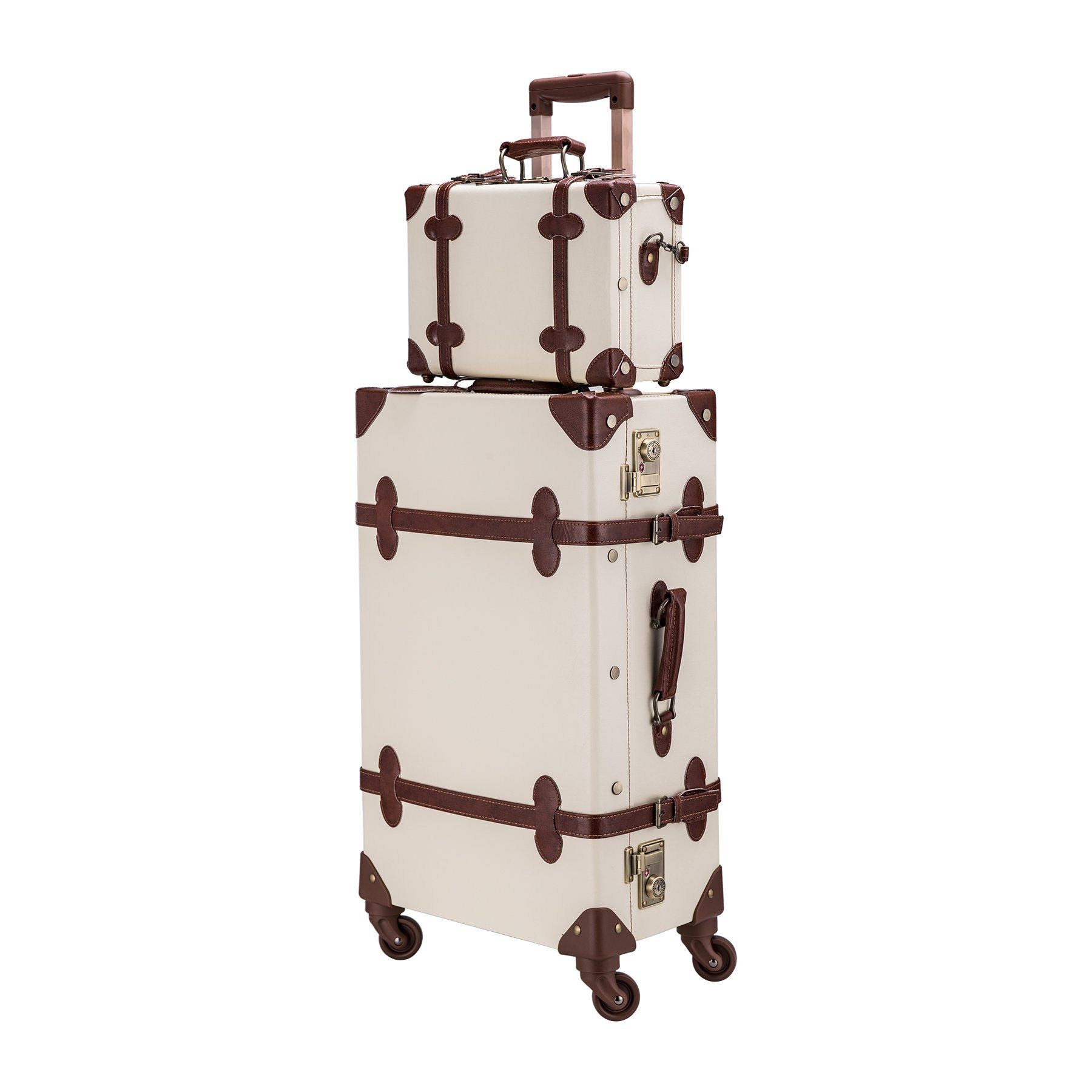 CO-Z Premium Vintage Luggage Sets 24" Trolley Suitcase and 12" Hand Bag Set with TSA Locks (12" +... | Amazon (US)