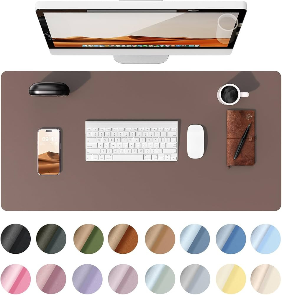 YSAGi Leather Desk Protector, Office Mat, Large Mouse Mat, Non-Slip PU Leather Blotter, Laptop Pa... | Amazon (US)