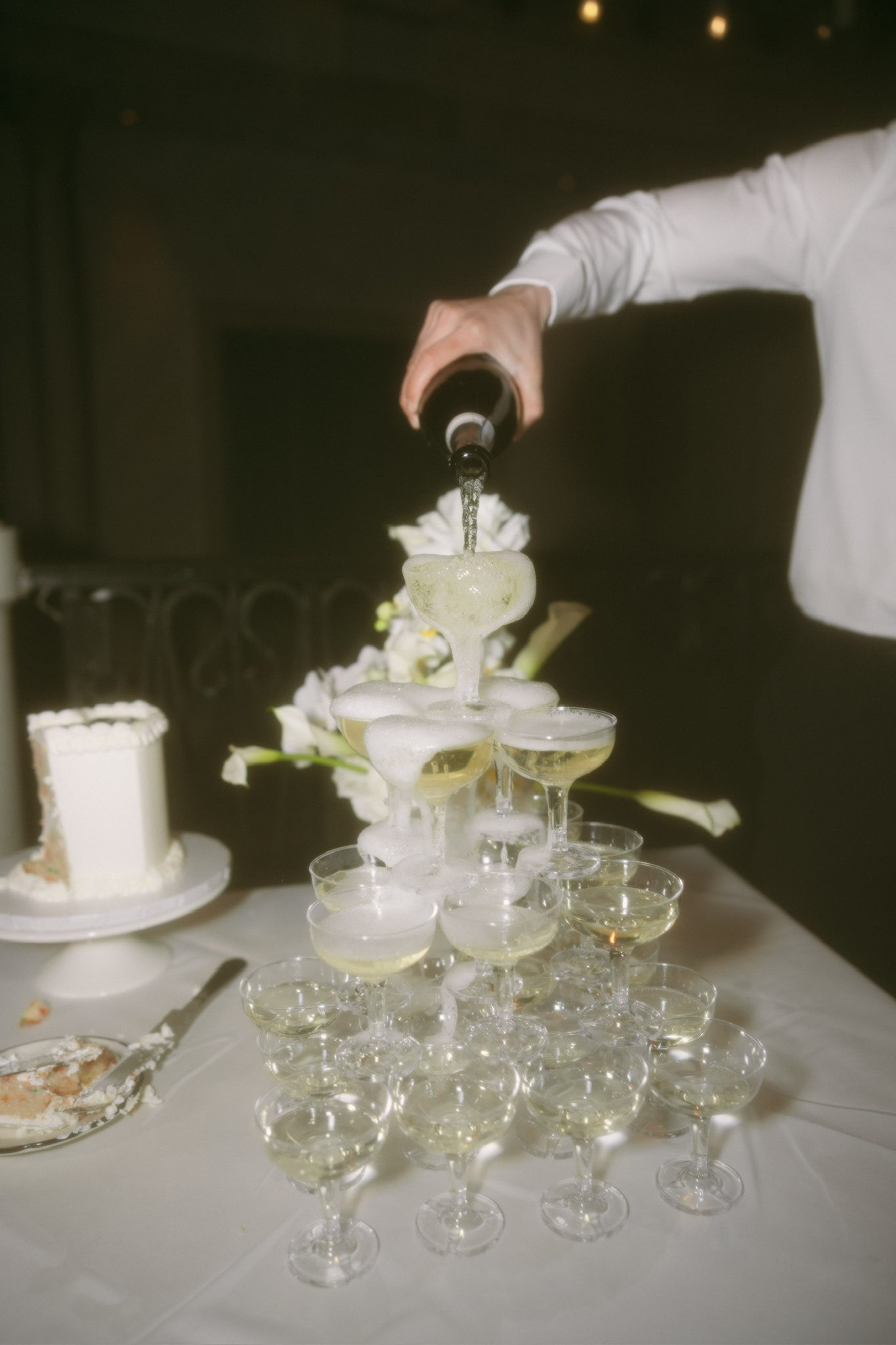 This champagne tower looked so real – no one could tell it was plastic!

 

 #LTKWedding